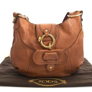 Tod’s Cognac Peggy Leather Hobo Bag